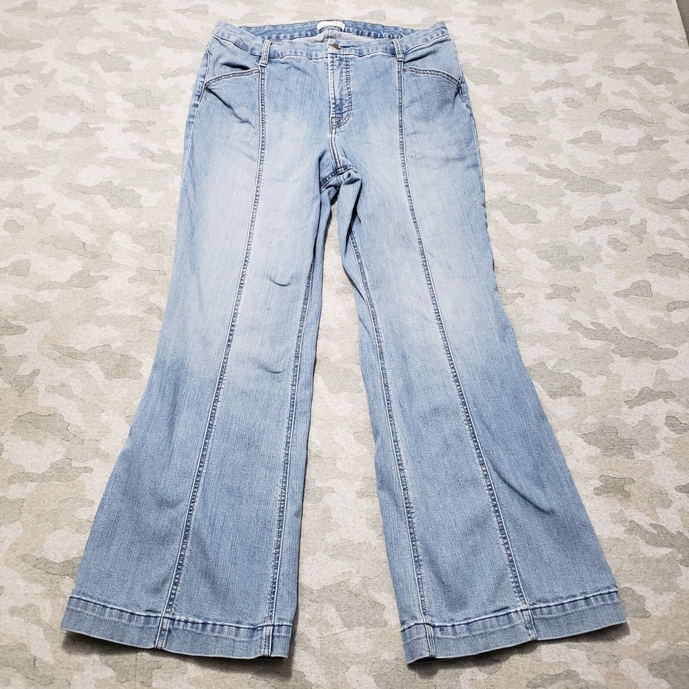 Jen 7‎ Jeans Womens 16 Blue Bootcut Pockets Denim Light Wash Stretch